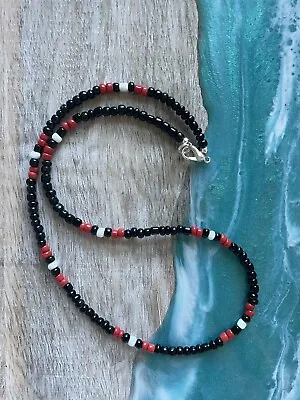 Black And Red Necklace 20” NEW Skater Tribal Cali Mens Surfer 90s • $12