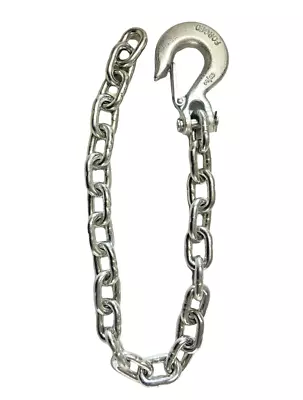 3/8  X 35  Gooseneck Trailer Safety Chain Towing Slip Latch Hook 16200 LB Tow  • $19.30