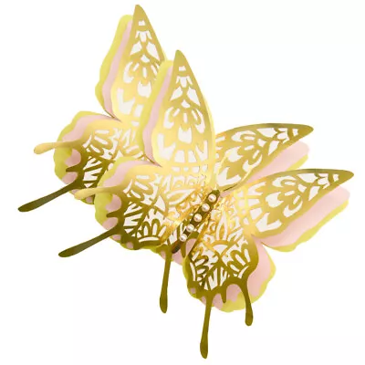  2 Pcs Pearl Paper Butterfly Wall Sticker Removable Stickers 3d • $13.23