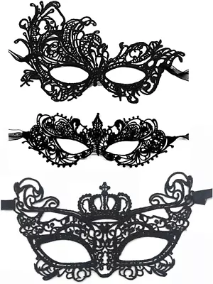 Masquerade Mask 3PCS Women Venetian Lace Mask Party Lace Mask For Halloween Ma • $13.03