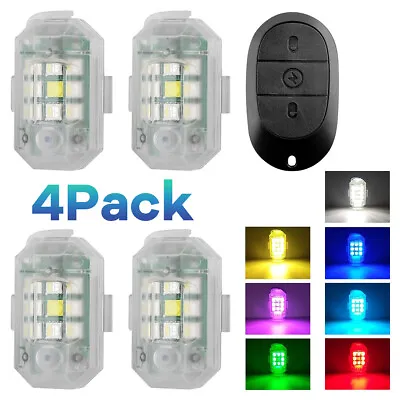 2/4x Rechargeable High Brightness Wireless LED Strobe Lights For Motorcycle Bike • $22.99