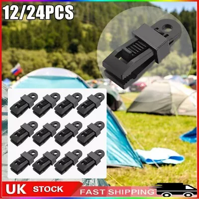 12/24x Adjustable Heavy Duty Lock Grip For Tarp & Shade Cloth Tarp Tent Clips • £6.99