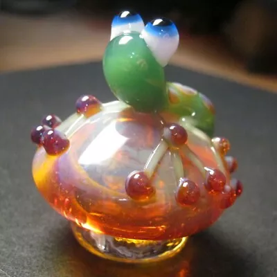 Boomwire - Glass Mushroom Frog Mini Paperweight Lampwork Handmade Contemporary • $39.99