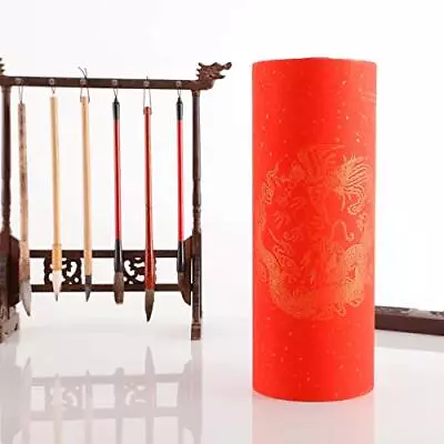 KYMY Red Xuan Paper Roll With Dragon And PhoenixChinese Calligraphy Paper Wit... • $25.19