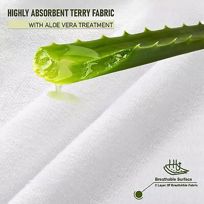 Waterproof Terry Towel Mattress Protector Extra Deep Fitted Sheet Cover NonNoisy • £5.95