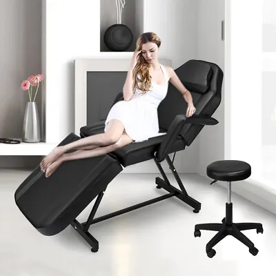 Adjustable Beauty Spa Facial Tattoo Massage Table Chair Salon Black All Purpose • $129.99