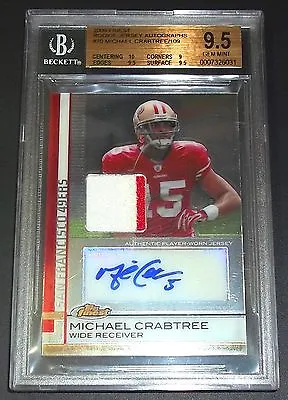 (#/109) BGS 9.5 10 Auto Rc Jersey Michael Crabtree 2009 Rookie Signed Autograph • $125