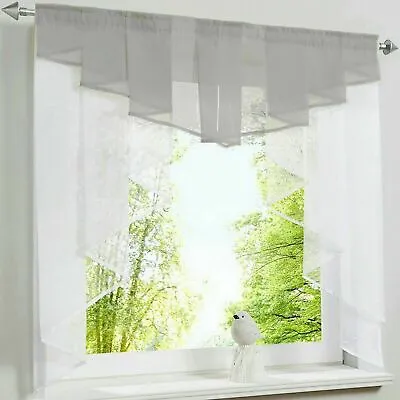 Voile Panel Curtains Transparent Short Blinds Kitchen Small Window Net Curtains# • £12.21