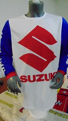Old School Suzuki Jersey Jersey Shirt Motocross Suzuki Rm Red Blue Vintage Xl • $55