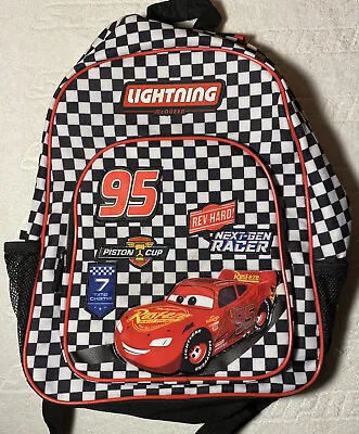 Lightning McQueen Checkered Backpack School Bag Disney Store CARS • $25