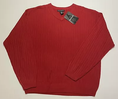 Consensus Sportswear Sweater XL Red V-Neck Pullover NWT Men’s Soft Christmas NWT • $15.99