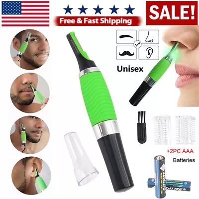 Nose Ear Face Neck Eyebrow Hair Mustache Beard Trimmer Shaver Clipper W/Battery • $5.99