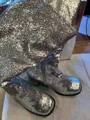Ellie 3  Heel Glitter Gogo Boot. W /Zipper. Adult Women Shoes Boots Size 7 • $5