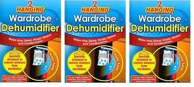 3 X Hanging Wardrobe Dehumidifier By 151 - Helps Stop Damp Mould Mildrew Etc • £6.45