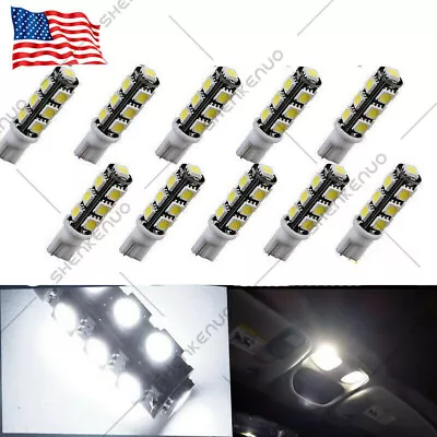 10PCS LED Landscape Light 13Led/smd Per Bulb 194 T10 T5 Wedge Base 12v Dc 1407ww • $8.38