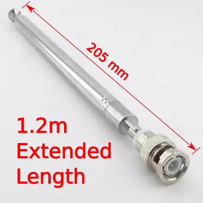 £9.99 • Buy 1.2m BNC Telescopic Antenna - Aerial 1200mm 120cm - 10 Section