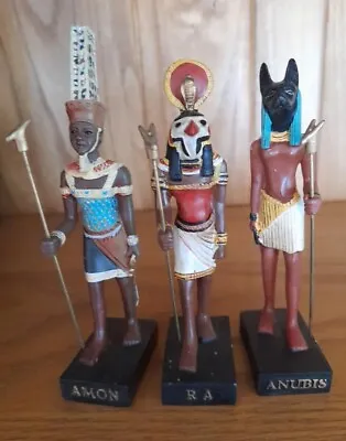 Egyptian Gods : Anubis Ra Amon Resin Figurines Ancient Egypt Religion VGC • £9.25