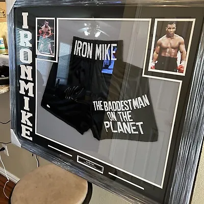 Mike Tyson Authentic Autograph Framed Trunks COA JSA NO RESERVE SALE!!!!! • $599