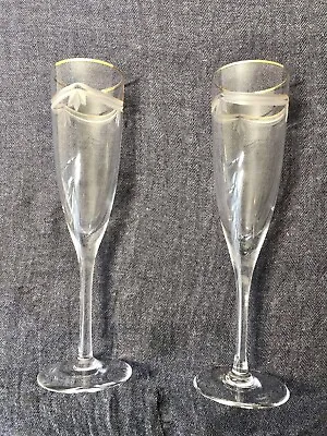 $45.95 • Buy 2 (Two) WATERFORD Marquis VINTAGE Champagne Flutes / Glasses-Signed DISCONTINUED