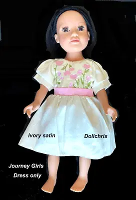 Dress 18 Inch Doll Clothes Embroidered Ivory Satin For Journey Girl Doll New • $14.99