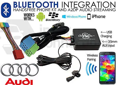 Audi A4 1997-2006 Bluetooth Music Streaming Handsfree Car Kit AUX USB MP3 IPhone • £88.95