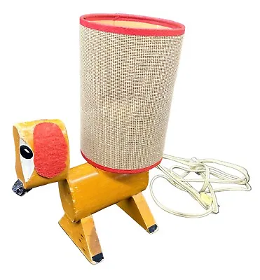 VTG Richard Krueger Wooden Dog Nursery Lamp Night Light Table Dachshund Puppy • $15
