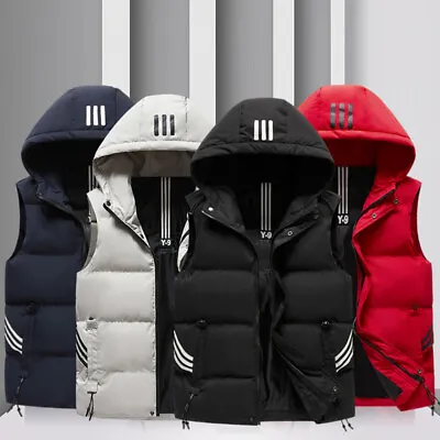 £33.59 • Buy New Mens Body Warmer Gilet Hoodie Hooded Contrast Hood Sleeveless Jacket S - XXL