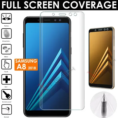 1x FULL SCREEN Face Curved TPU Screen Protector Samsung Galaxy A8 2018 SM-A530 • £1.79