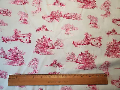 Beatrix Potter English Gardens Red Toile Cotton Fabric 8 Yards Frederick Warne • $69.99