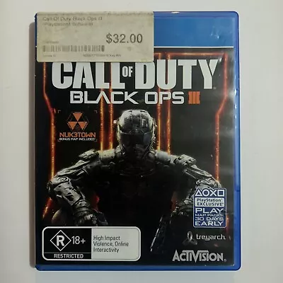 Call Of Duty Black Ops 3 PS4 Playstation 4 Game : LIKE NEW - FREE & FAST POST! • $19.88