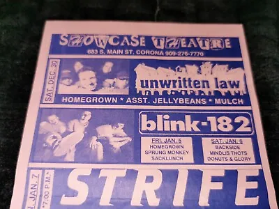 $145.35 • Buy Blink 182 Concert Flyer Mark Hoppus Tom Delonge Scott Raynor Rare OOP