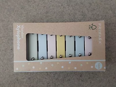 Primark Baby Wood Xylophone Play Bench Sensory Toy Pastel Colour 8 X4 1/2x1 1/2 • £4