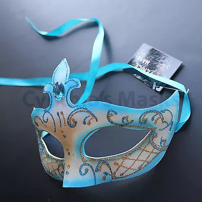 Aqua Venetian Masquerade Mask Party Prom Wedding Halloween Costume Mardi Gras • $2.99