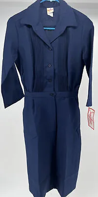 Vintage Uniflair  Uniform Dress Maid Waitress Navy Blue New Old Stock Size 8 USA • $39.99