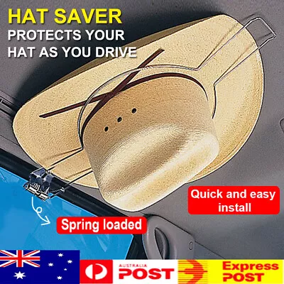 Car Hat Holder Saver Equestrian Riding Helmet Akubra Hard Hat Spring Load Cover • $15.69