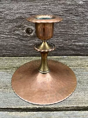 Roycroft Hammered Copper & Brass Candlestick Arts & Crafts Mission Stickley Era • $65