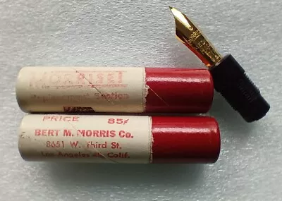 (2) Vintage Morriset Medium Fountain Pen Nibs Los Angeles Calif. • $15.50