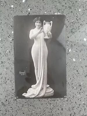 Antique Edwardian Semi Nude Posed Woman - Nina - Original Postcard Davidson Bros • £10