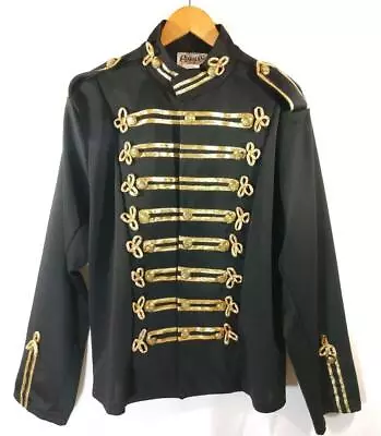 $74.95 • Buy CHARADES Michael Jackson JACKET Sz XL Black & Gold Braid Military Style Costume