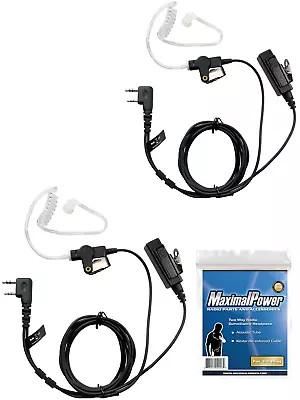 MaximalPower 2PK Surveillance Headset Earpiece PTT Mic For KENWOOD 2-Way Radio • $26.98