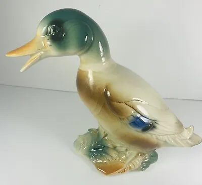 Vintage Royal Copley Ceramic  Majolica Mallard Duck Figure. • $24.99