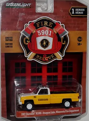 Greenlight 1/64 1987 Chevy M1008 Truck Yellow Fire Dept Diecast Model Toy Car • $11.99