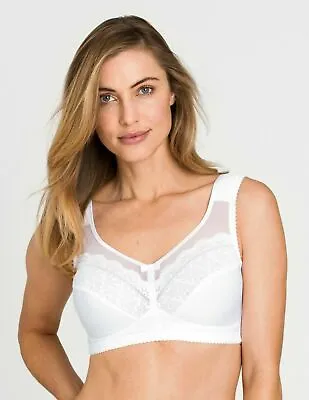 New Miss Mary Of Sweden White Happy Hearts Non Wired Non Padded Full Bra 2233 • £29.99