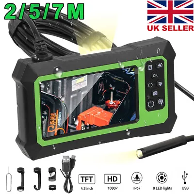 Digital Endoscope 1080P HD 4.3 LCD Screen Industrial Borescope Inspection Camera • £34