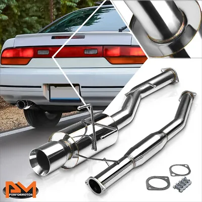 For 89-94 240SX S13 Silvia 4  Rolled Tip Muffler Stainless Steel Catback Exhaust • $143.89