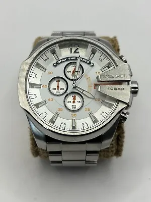 Diesel DZ4328 Mega Chief Stainless Steel Silver Analog Bracelet Men's Watch • $89