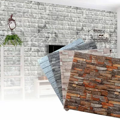 3D Tile Brick Wall Stickers Self-adhesive Waterproof Foam Panel Wallpapers • $4.72