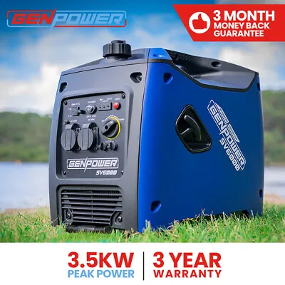 GENPOWER Inverter Generator 3.5KW Max 3.2kW Rated Pure Sine Portable Camping • $774