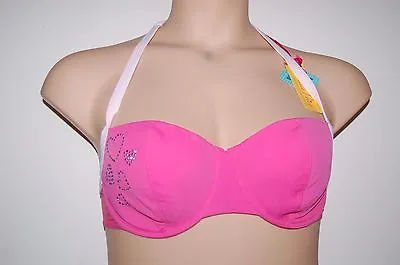 Katie Price Halter Neck Bikini Top Pink Underwired Lightly Padded Size 32E BNWT • £10.99