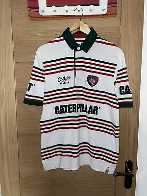 Cotton Traders Leicester Tigers Rugby Jersey White 2011/12 Away Shirt Small CAT • £18